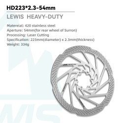Brzdový kotúč Lewis HEAVY DUTY 223 mm s hrúbkou 2,3 mm pre zadné koleso Surron Light Bee