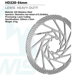 Brzdový kotúč Lewis HEAVY DUTY 220 mm s hrúbkou 3,0 mm pre zadné koleso Surron Light Bee