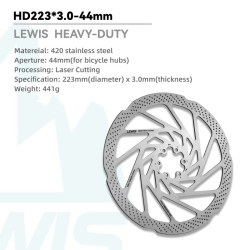 Brzdový kotúč Lewis HEAVY DUTY 223 mm s hrúbkou 3,0 mm pre predné koleso